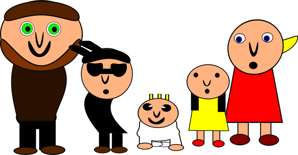 Family Clipart - Gambar Karakter Kartun Family Dua Anak Cowok (1024x533)
