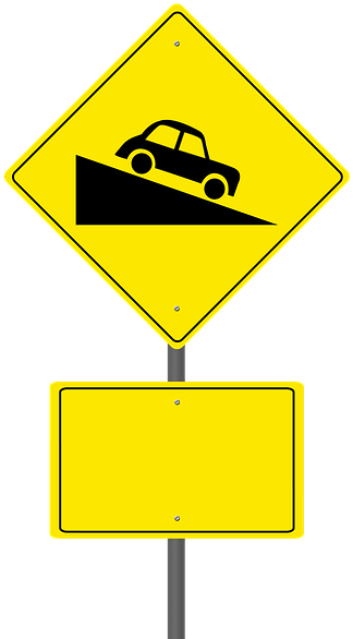 Road Sign, Steep Hill Ahead, Warning Sign, Blank Sign - Traffic Sign (960x603)