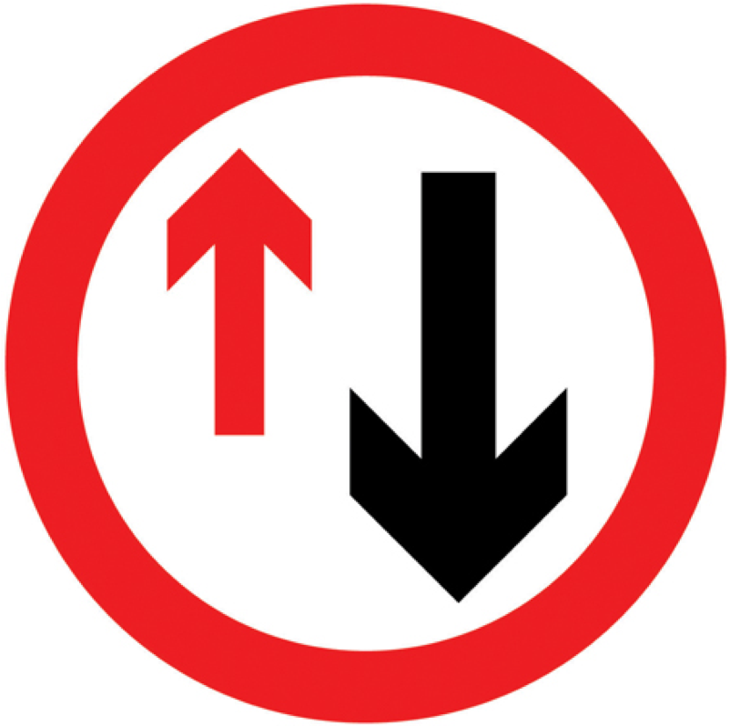 Give Way To Oncoming Traffic Sign (1016x1016)