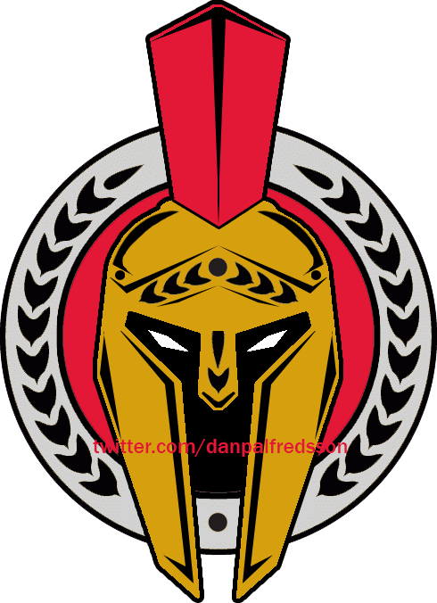 The Sens Usually Use Gold With That Pattern, But It - Ottawa Senators Old Logo (490x676)
