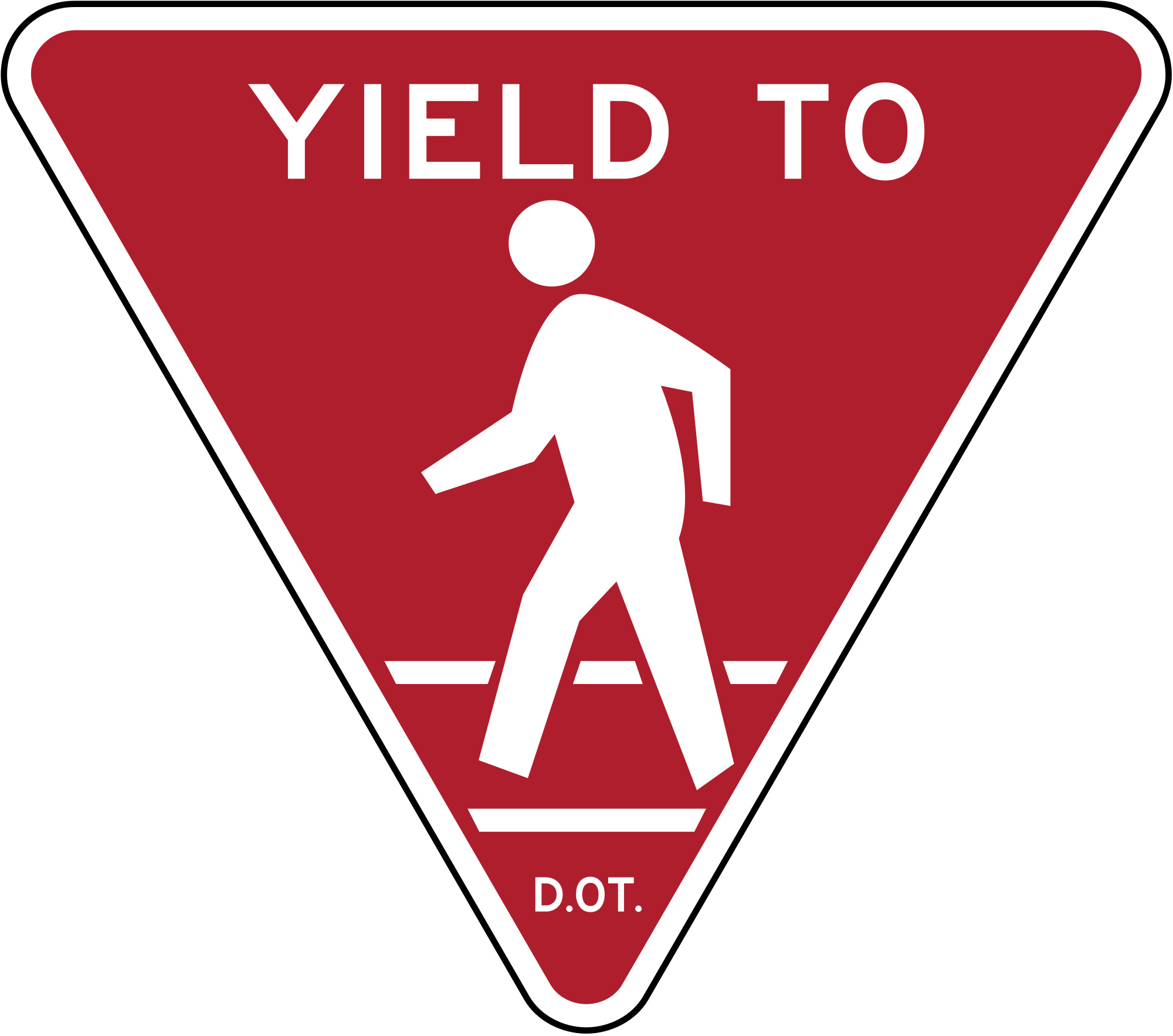 Nycdot Yield To Pedestrians - Nycdot Yield To Pedestrians (2000x1766)