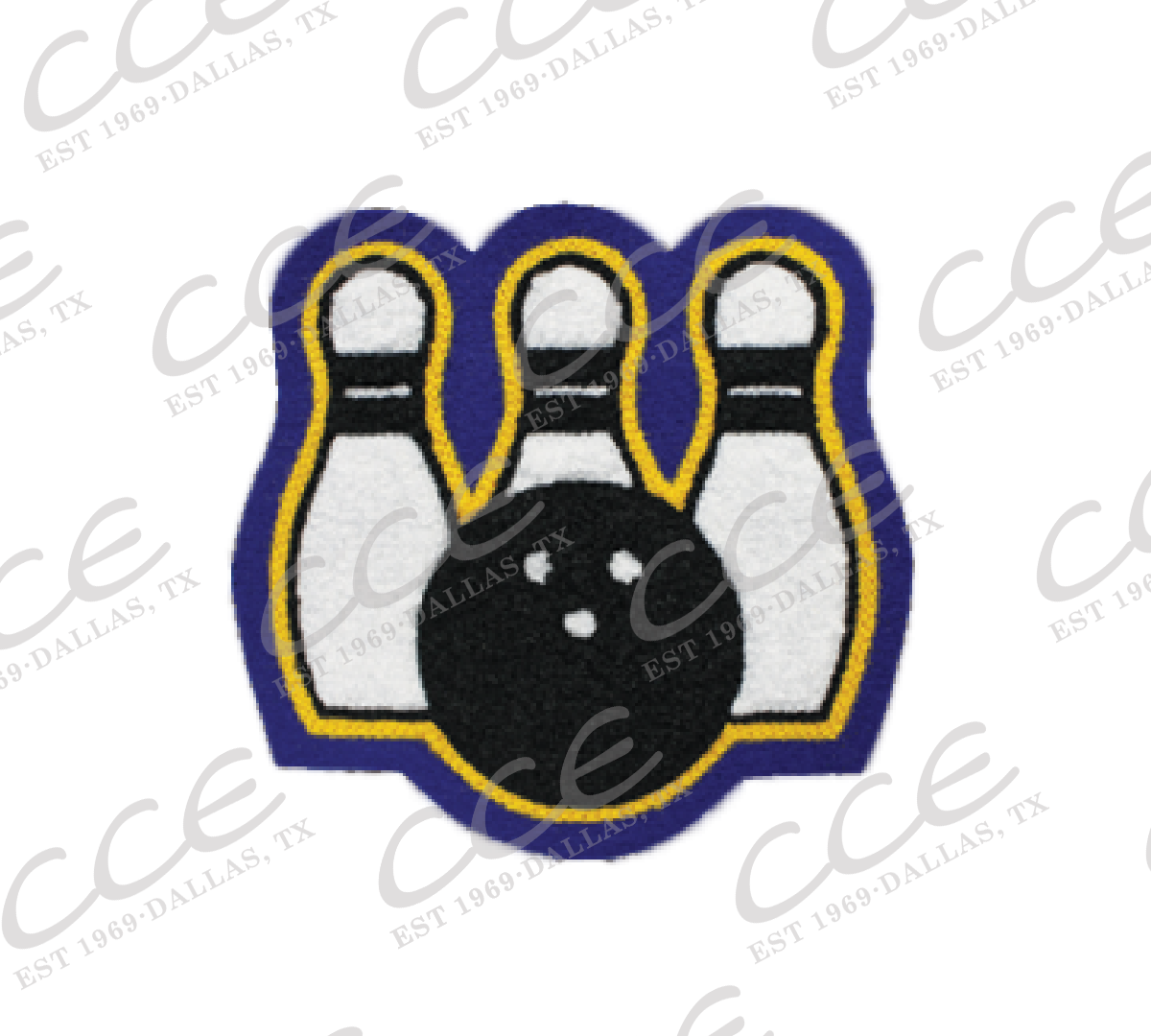 Bowling Ball W/ Pins Sleeve Patch* - Ten-pin Bowling (1200x1080)