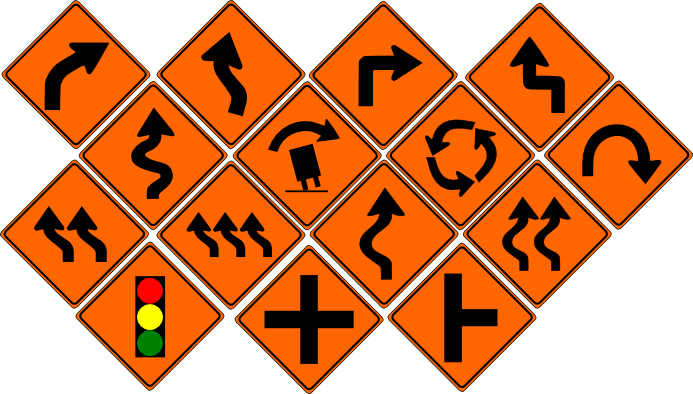 Diamond Construction Signs- Curves By Metalpikachu3500 - Diamond Construction Signs- Curves By Metalpikachu3500 (693x394)