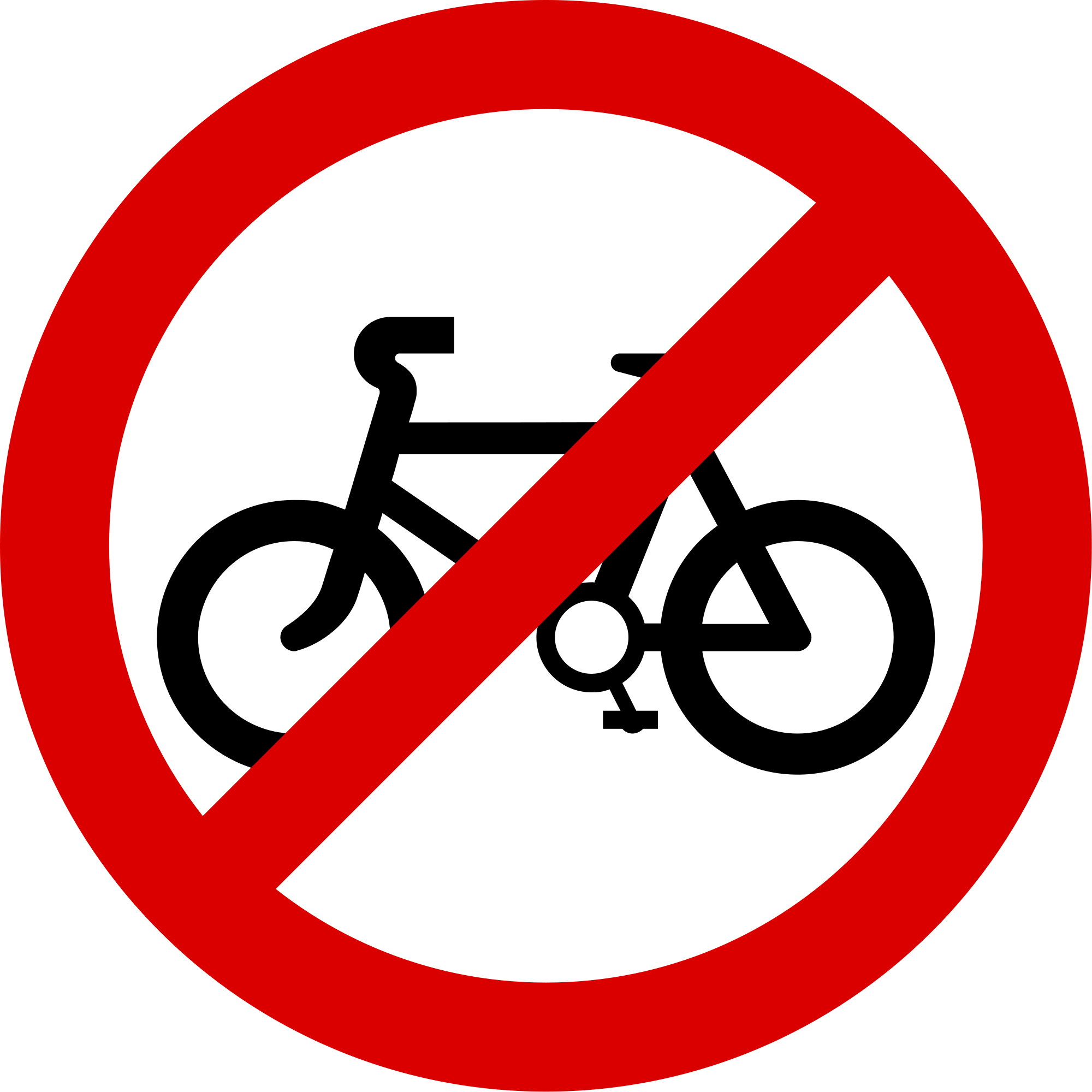 No Bicycle Sign - Margaret Calvert And Jock Kinneir Road Signs (2000x2000)