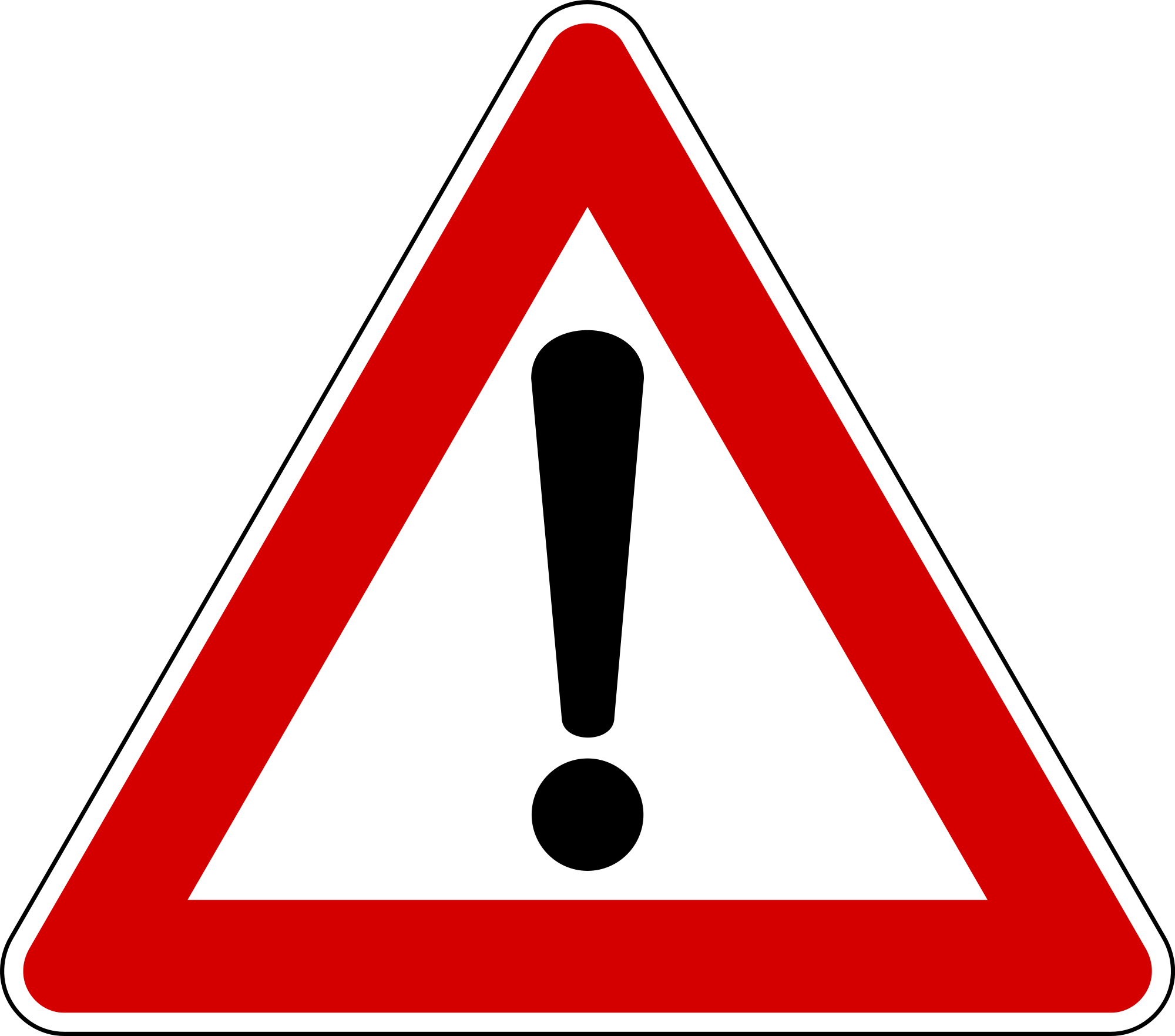 Open - Red Triangle Road Sign (2000x1763)