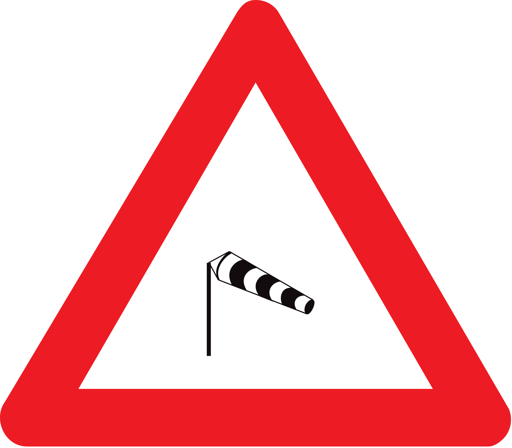 Warning Sign Traffic Sign Advarselstrekant Clip Art - Red Triangle Road Sign (2000x1750)
