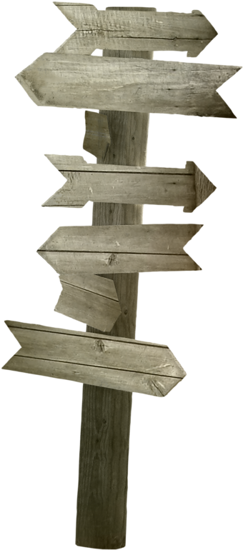 Etiquettes - Page - Directional Wood Sign Clipart (370x800)