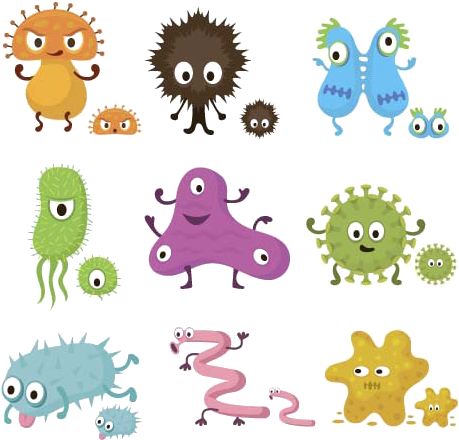Bacteria Cartoon Microorganism Clip Art - Cute Germ (500x500)