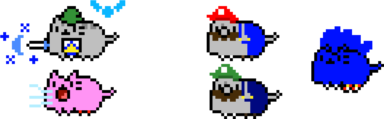 Pusheen Pixel Art Video Game Edition - Pusheen Link (1380x450)