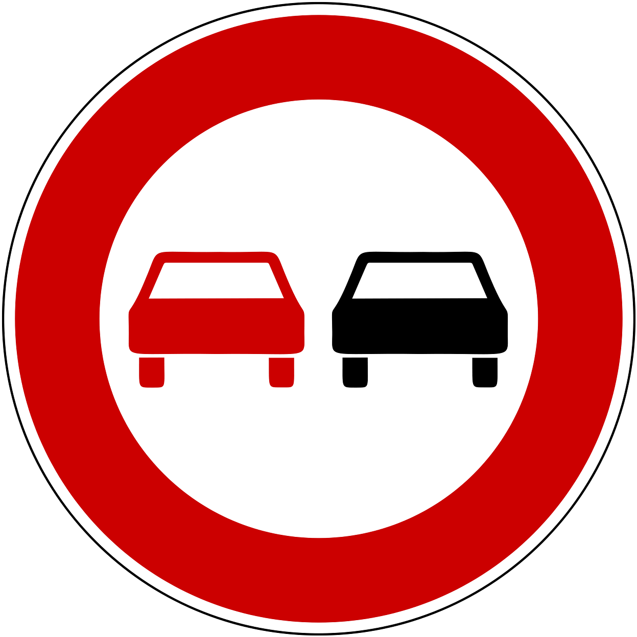 Traffic Sign Road Sign Shield Png Image - Nicht Überholen Schild (1280x1280)