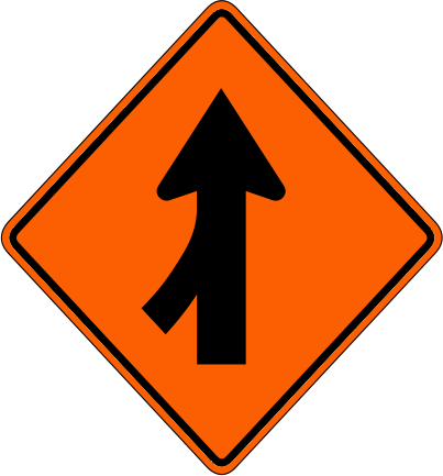 Merging Traffic Sign W4 1 Merging Traffic - Traffic Sign (403x433)