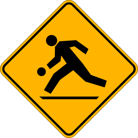Children Playing - Deer Crossing Road Sign (480x480)