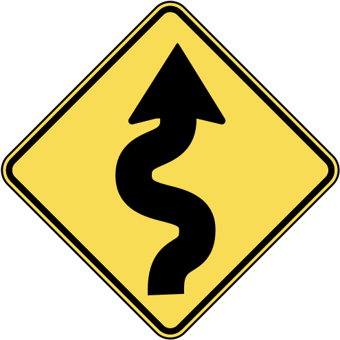 School Projects Of The Us Sign For An - Road Signs Winding Road (506x512)