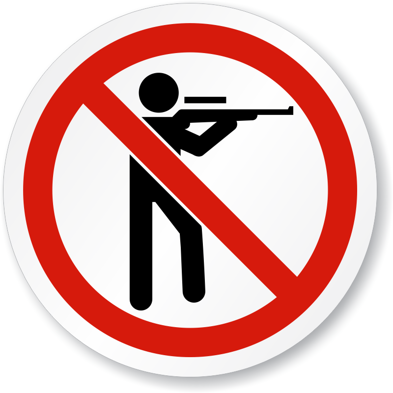 No Hunting Iso Prohibition Sign - Smartsign Plastic Sign, Legend Posted No Hunting Trespassing (800x800)