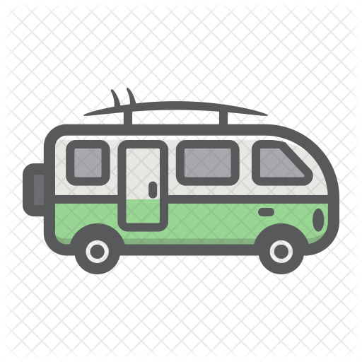 Surfer Van Icon - Camper Van Icon (512x512)