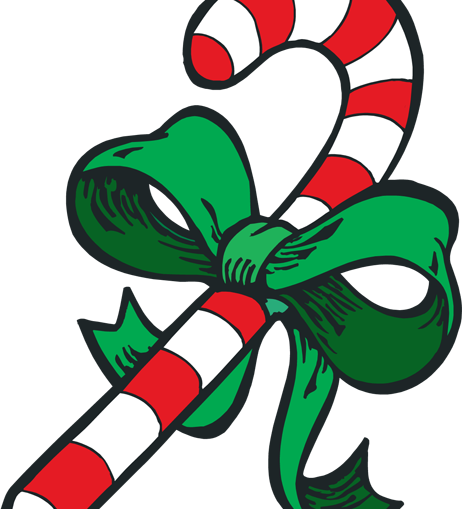 Candy Cane Hunt - Candy Cane With Bow (462x509)