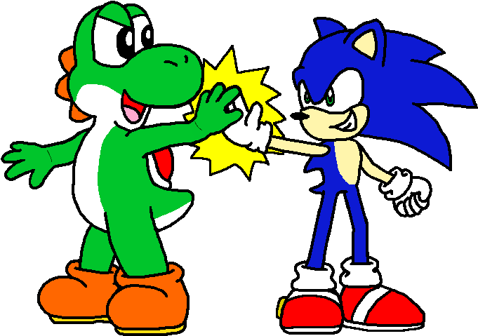 High Five By Aussieyoshi - Imagenes De Sonic Y Yoshi (955x546)
