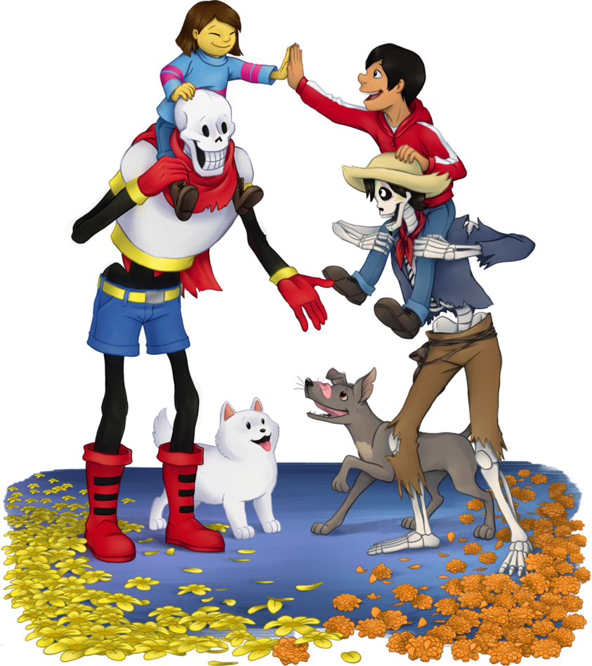 Hi Bro High Five By Frauwolfen - Coco Book Of Life Crossover (843x948)