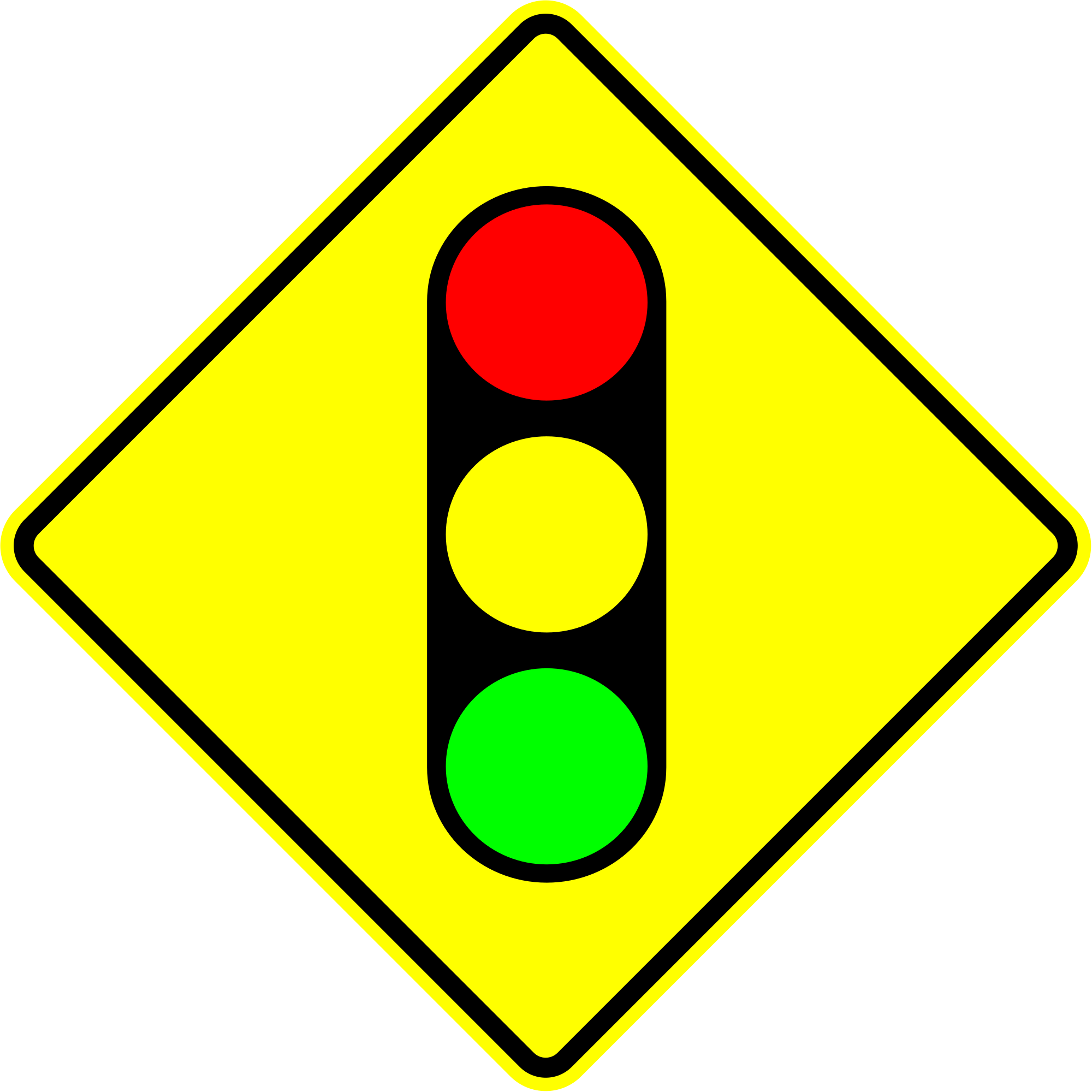 Open - Signal Ahead Sign Png (2000x2000)