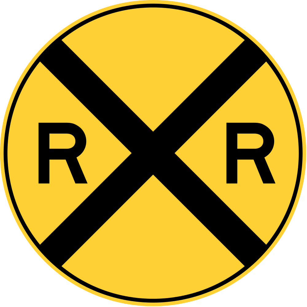 File - Mutcd W10-1 - Svg - Yellow Circle Road Sign (2000x2000)