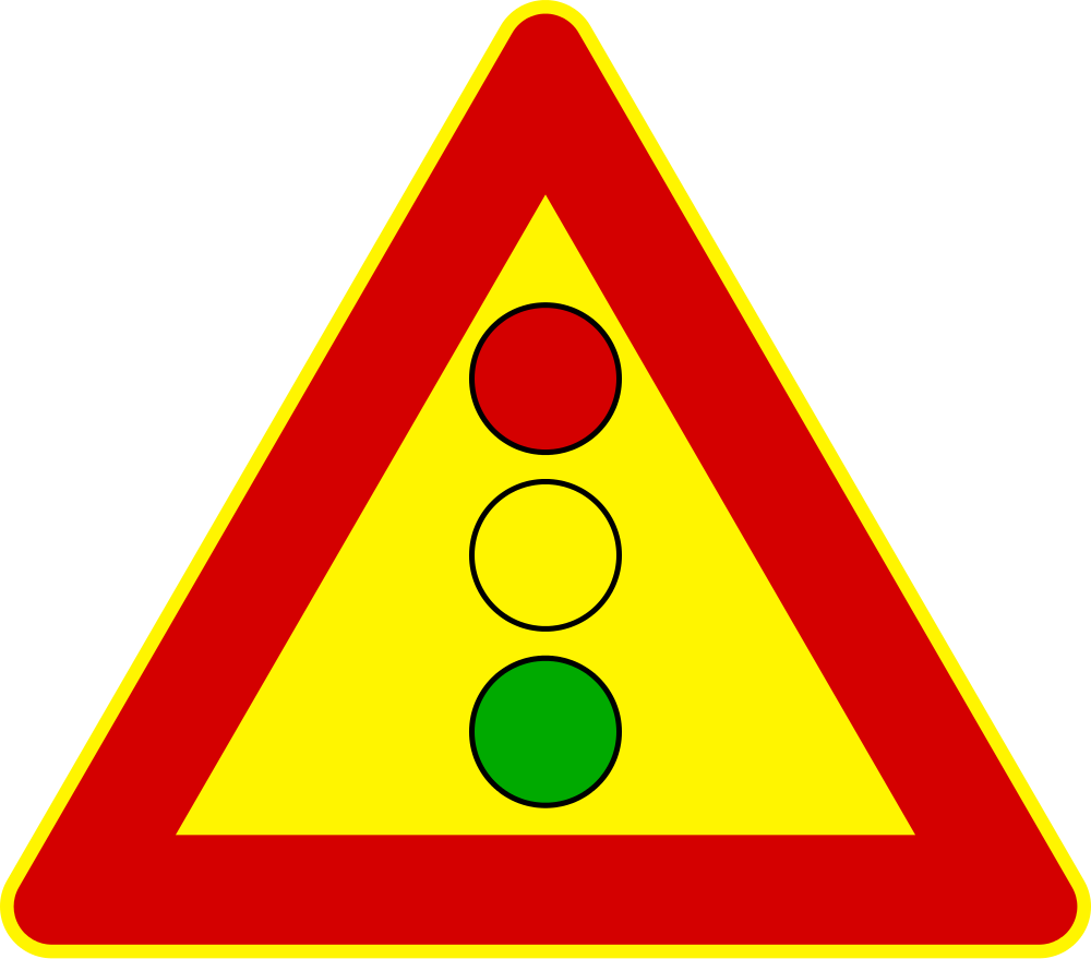 Italian Traffic Signs - Semaforo Con Triangolo Giallo (1000x879)