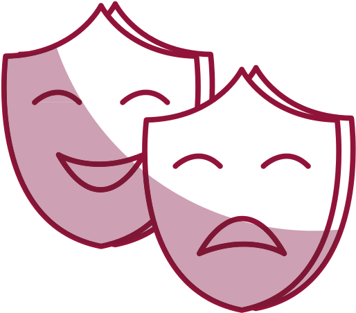 Theater Masks Isolated Icon - Theater Masks Isolated Icon (550x550)