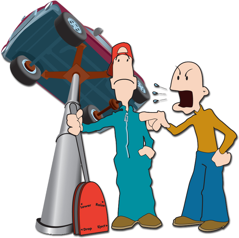 Car Lift Illustration - Cartoon (800x789)