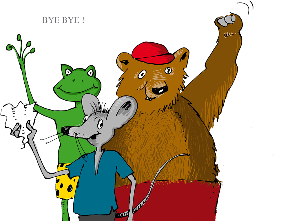 Cartoon Illustration Animals Waving Goodbye 1108*788 - Cartoon Illustration Animals Waving Goodbye 1108*788 (1108x788)