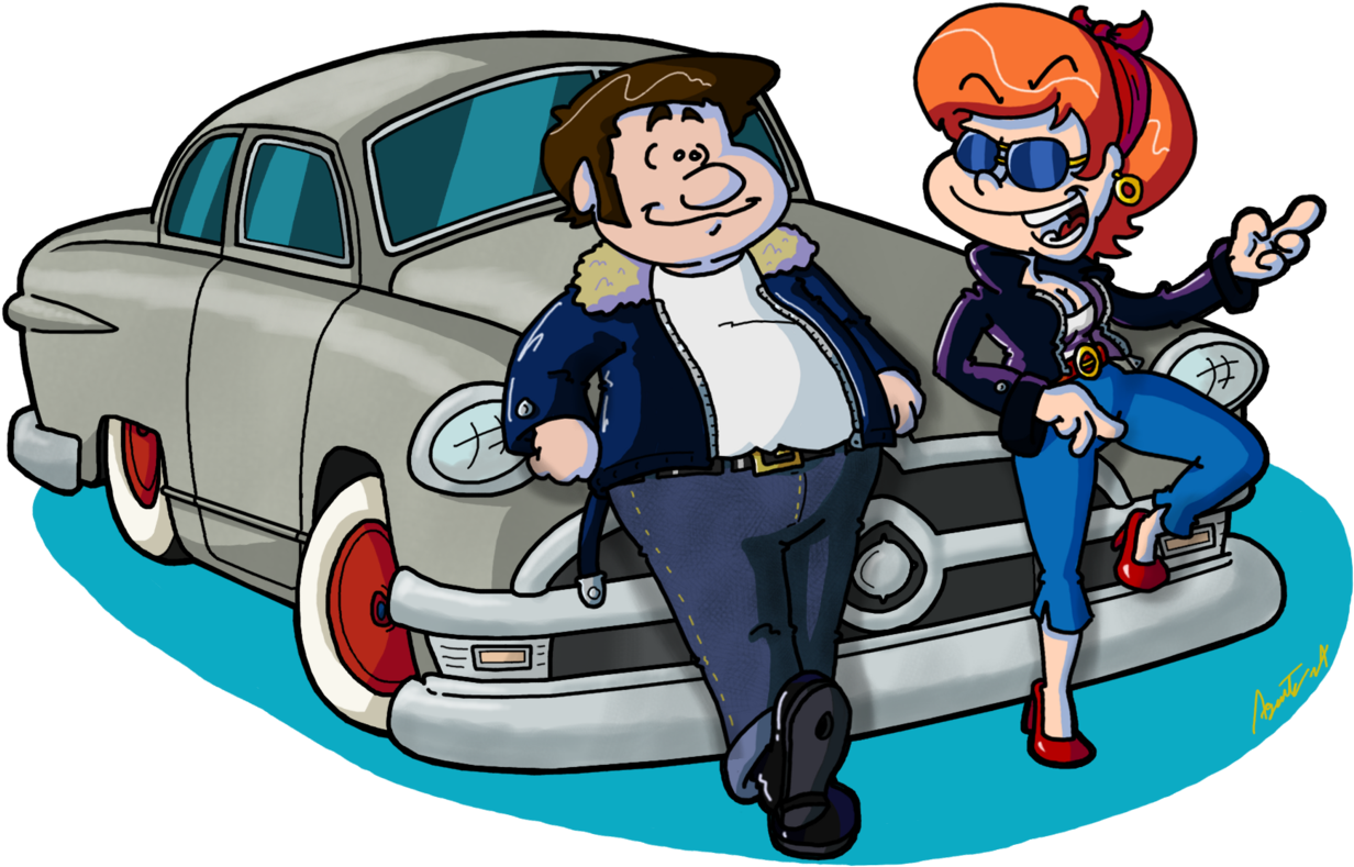 Family In 50s Car Clipart Transparent - Family In 50s Car Clipart Transparent (1280x876)