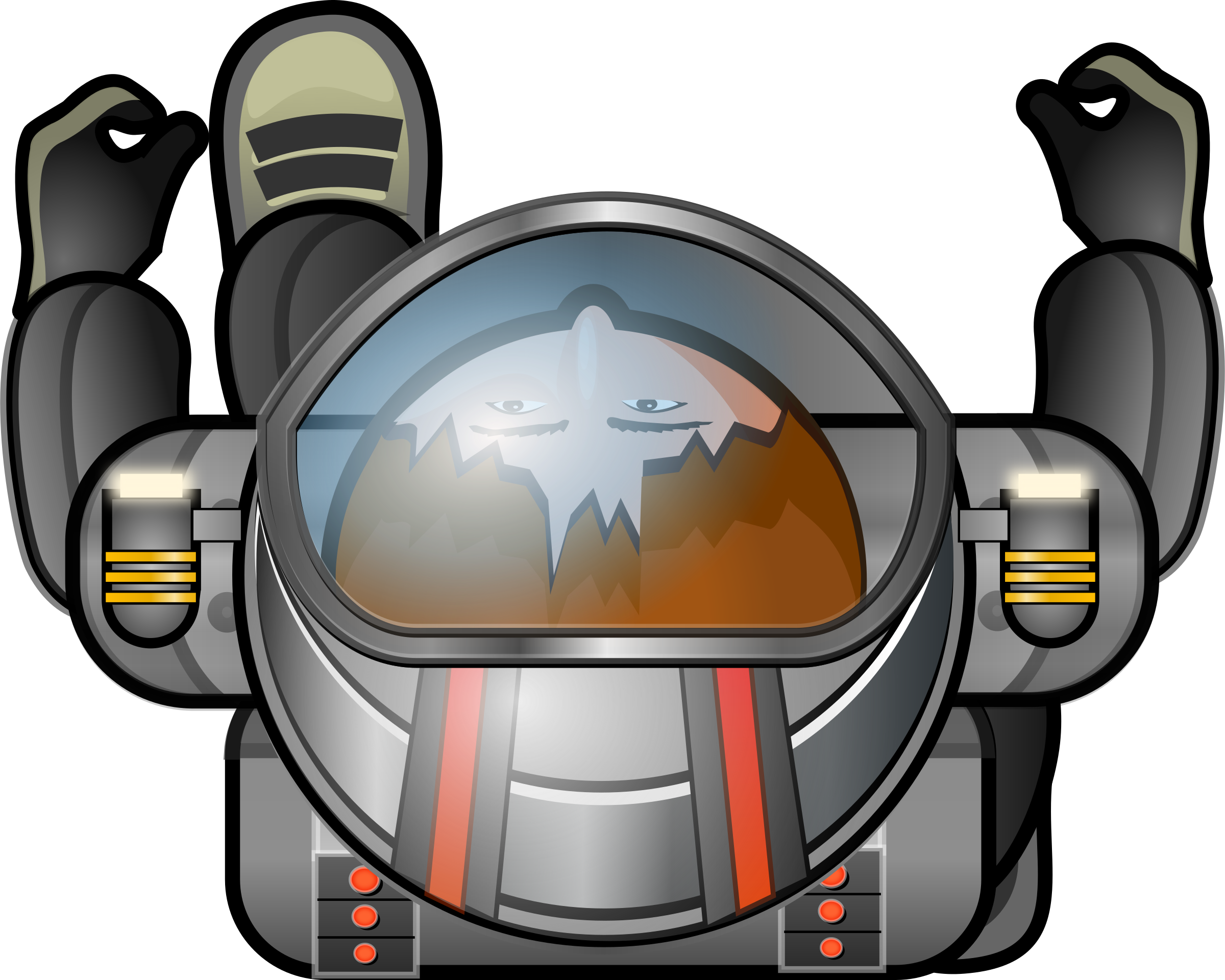 Helmet Clipart Space Suit - Robot Top Down Png (938x750)