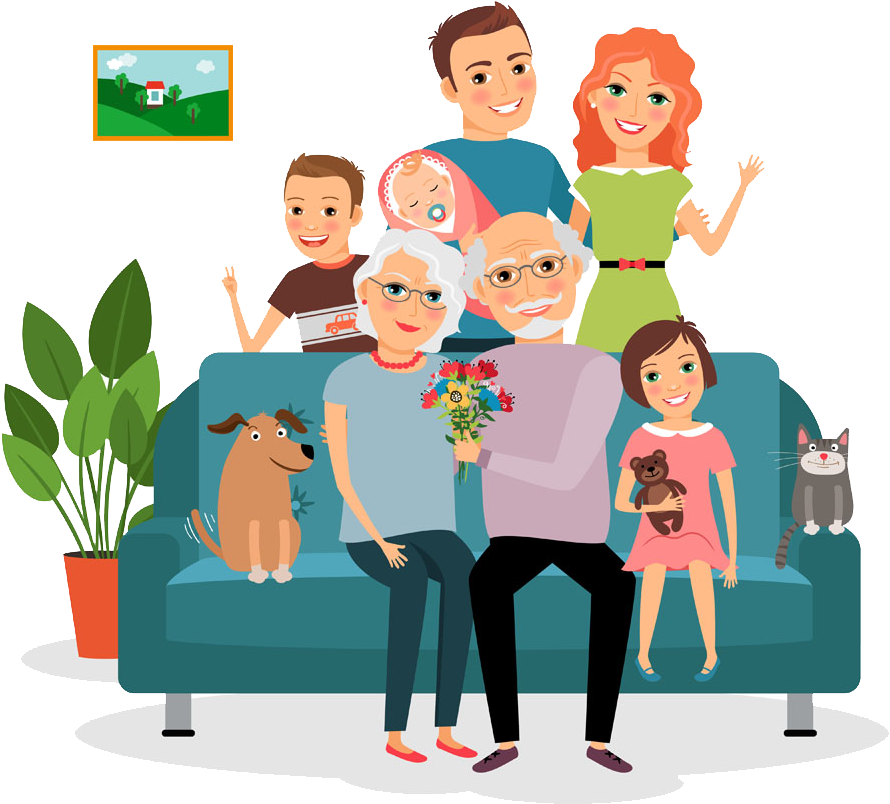 Family Couch Father Illustration - Family Couch Father Illustration (1000x1000)