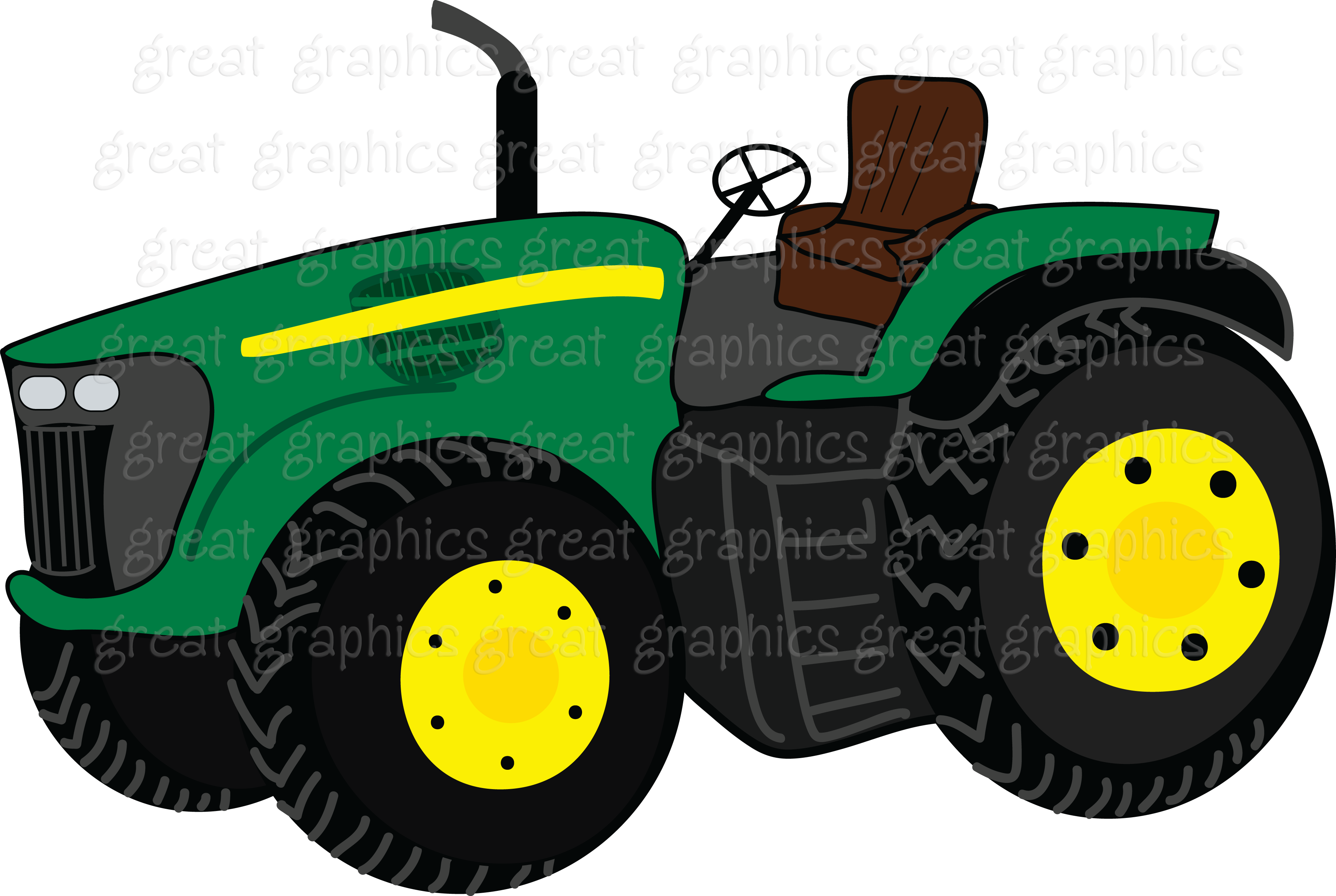 Free John Deere Tractor Clipart - Cartoon John Deere Tractor (3661x2456)