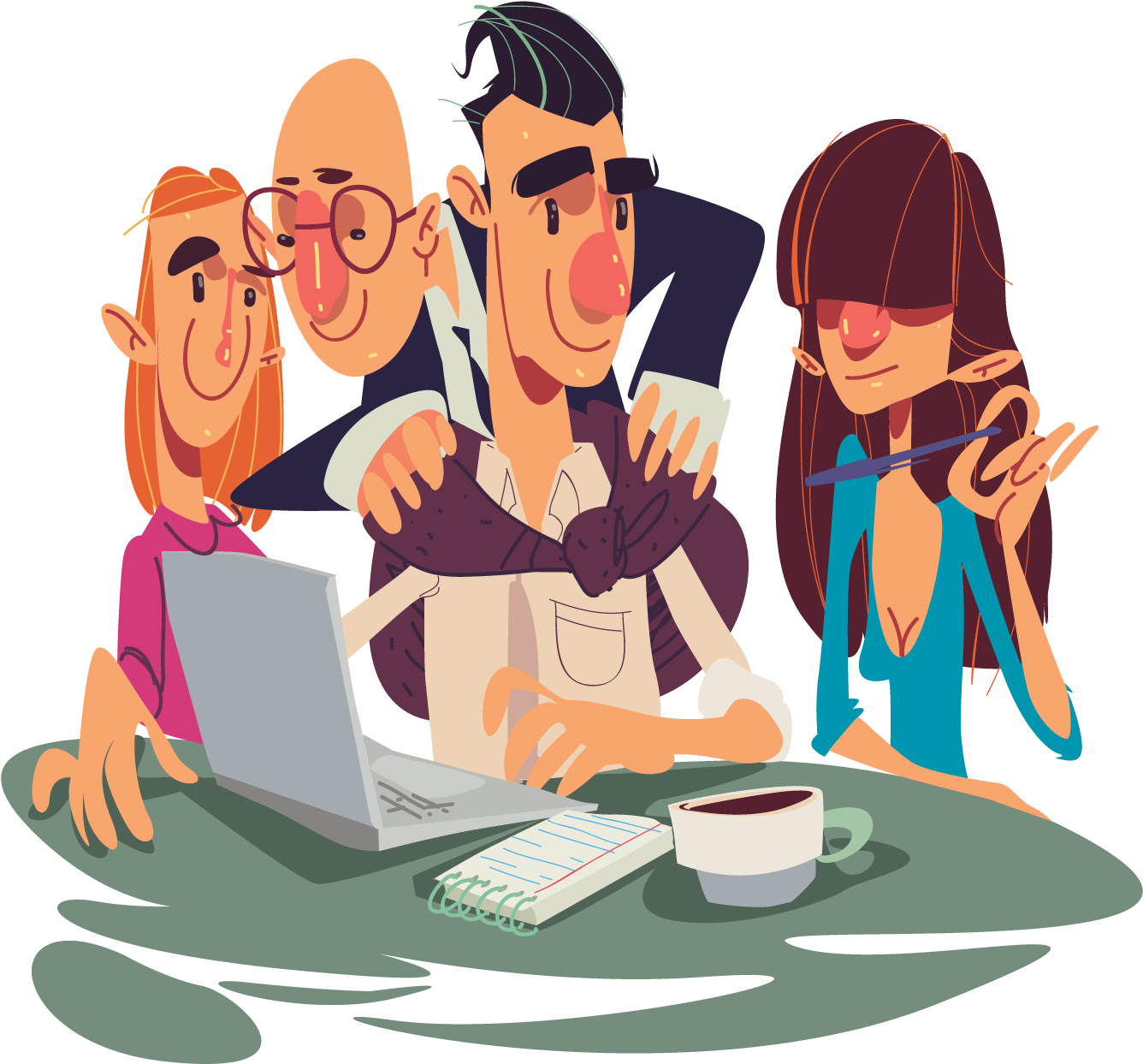 Euclidean Vector Cartoon Illustration - Dinner Goof Friend Cartoon (1600x1600)