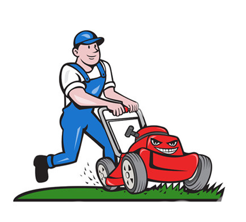 Покос Травы И Благоустройство Участка - Cartoon Lawn Mower Png (500x500)