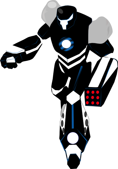 Killer Robot Clip Art At Clker - Black And White Robot (414x592)