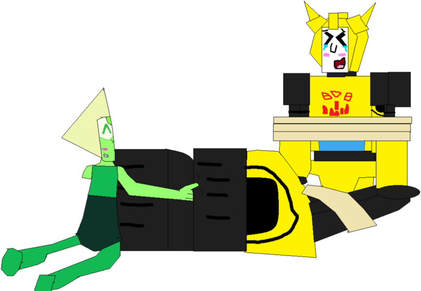 Peridot Tickles Bumblebee By G1bfan - Cartoon (1010x792)