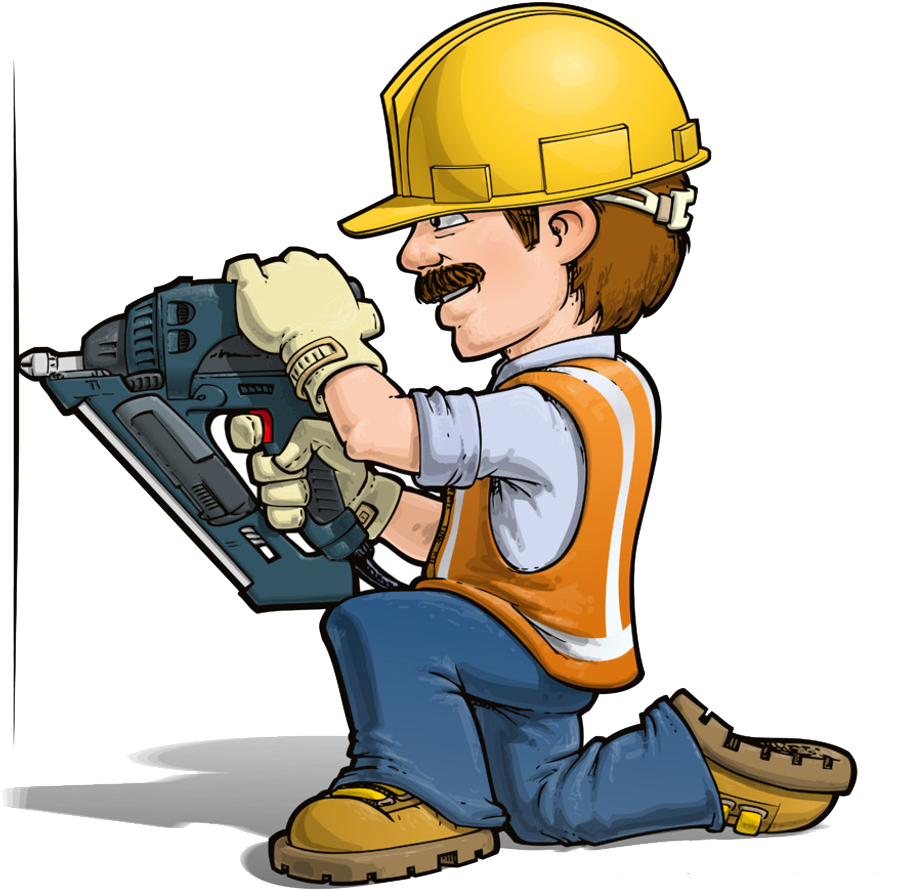 Cartoon Handyman Stock Illustration Illustration - Construction Worker Nailer (1013x992)
