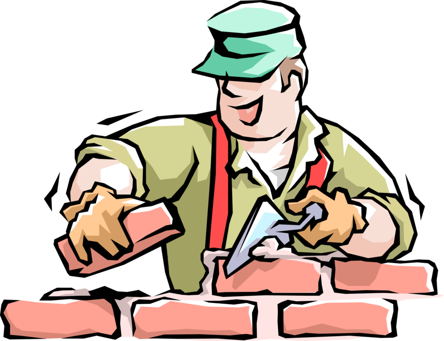 Vector Illustration Of Handyman Home Renovation Expert - Building A House Cartoon (911x700)