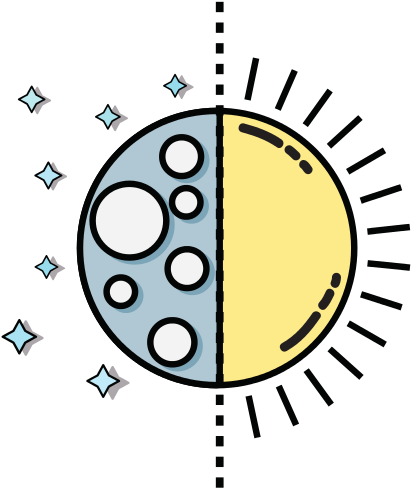 Eclipse Of Moon And Sun - Vector Graphics (550x550)