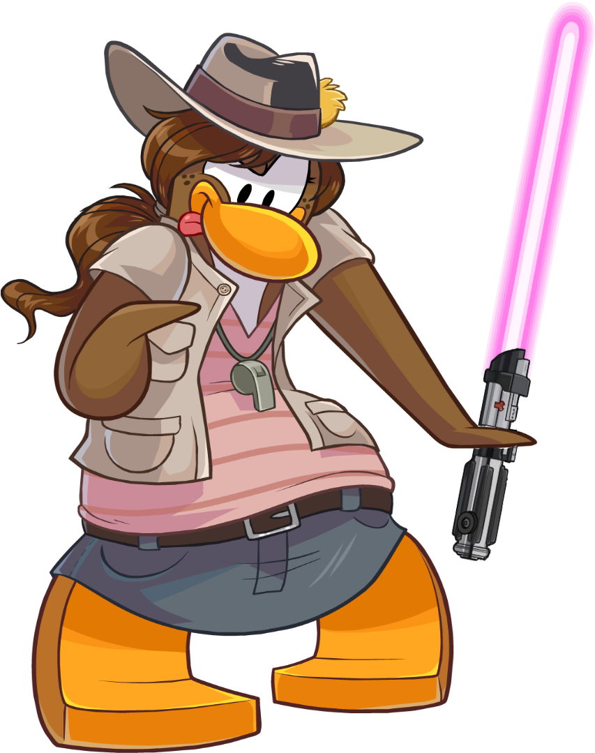 Ph Lightsaber 2 - Pinguim Menina Club Penguin (866x1084)