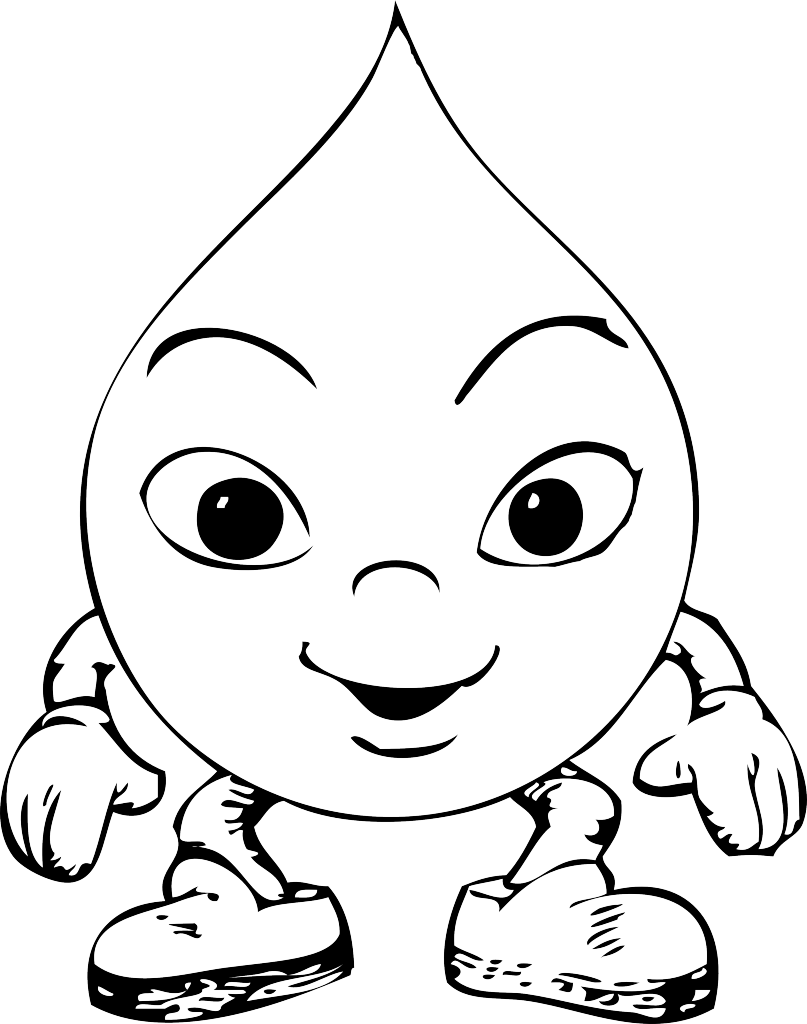 Extremely Creative Water Coloring Pages Drop Printable - Cartoon Raindrop (807x1024)
