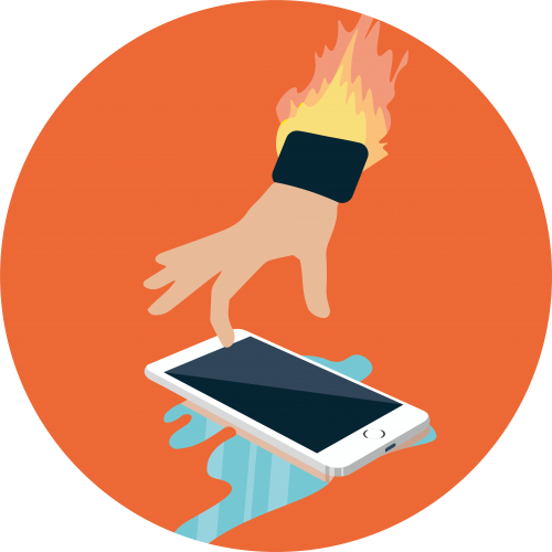 Leaving The Mobile On While It Is Wet Means That Electricity - Electricity And Water Safety (500x500)