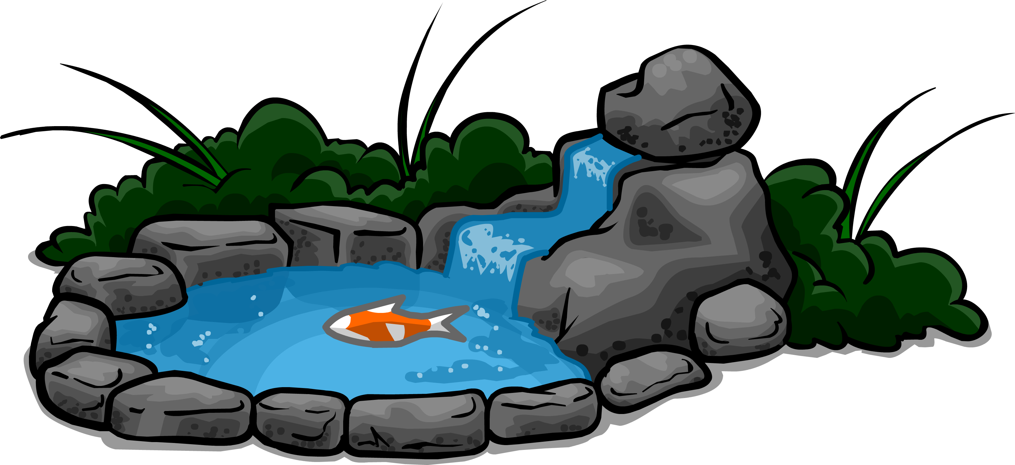Waterfall Pond Sprite 004 - Waterfall Pond Sprite 004 (3366x1541)