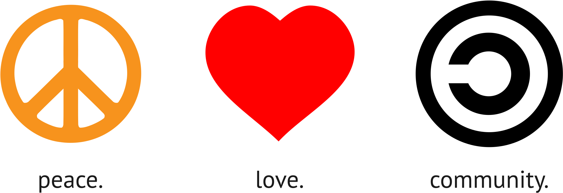 Charming Peace And Love Clip Art Medium Size - Peace Love Community (2400x1256)
