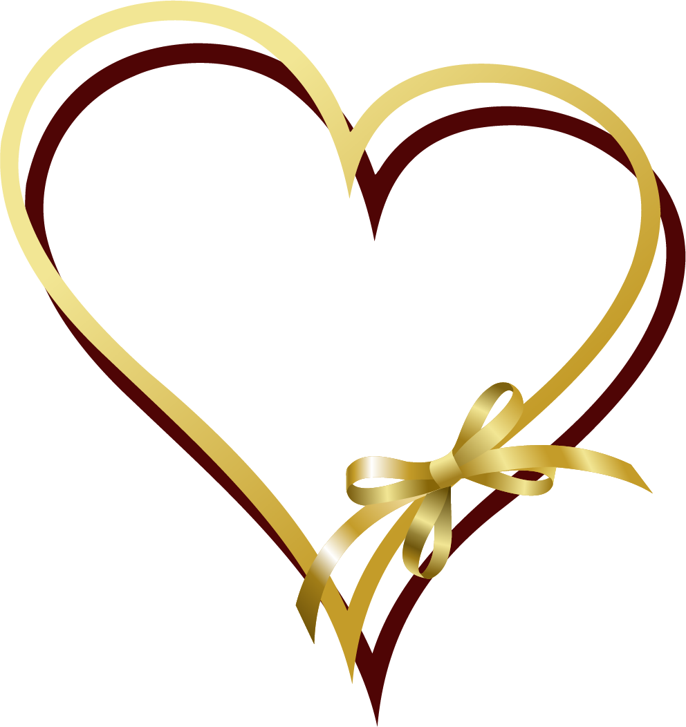 Ribbon Gold Clip Art - Heart Gold Vector Png (992x1052)