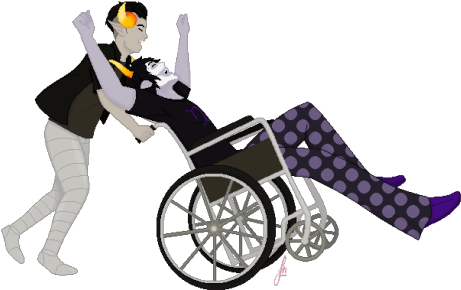 My Secret Santa Gift For The Oh So Amazing 5qui99l3 - Anime Girl And A Wheelchair (500x306)