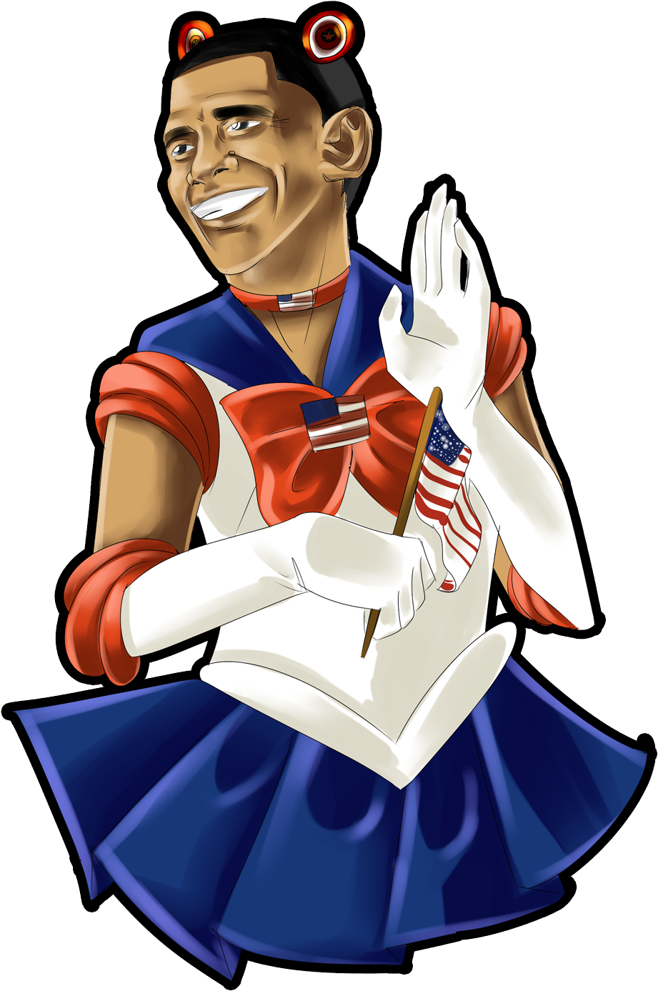 Sailor Obama By Liferaven - Anime Obama Png (921x1387)