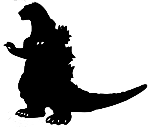 Godzilla Silhouette Vector Free - Godzilla Silhouette Decal (500x500)