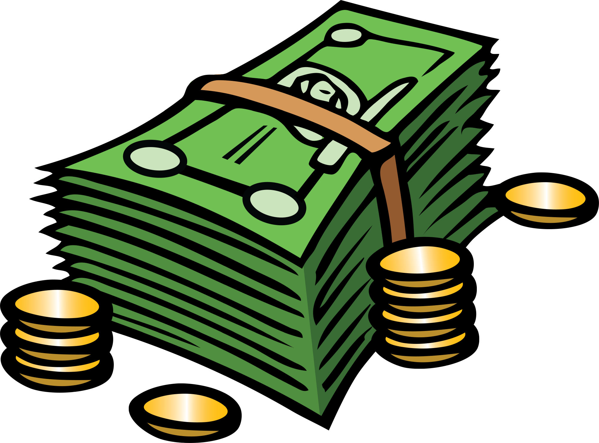 Money Bag Coin Cartoon Clip Art - Money Bag Coin Cartoon Clip Art (2000x1479)