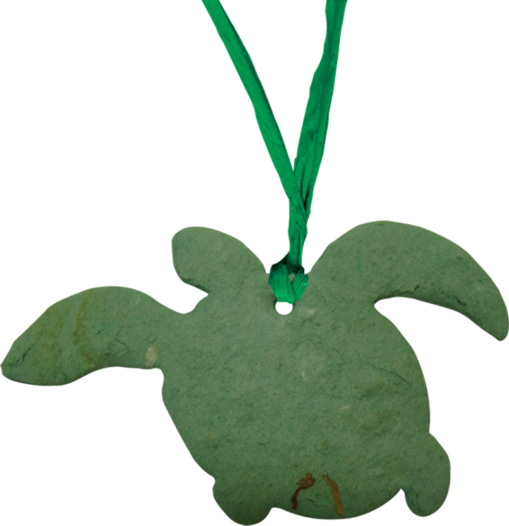 Sea Turtle Forget Me Not Blooming Ornaments - Sea Turtle (743x768)